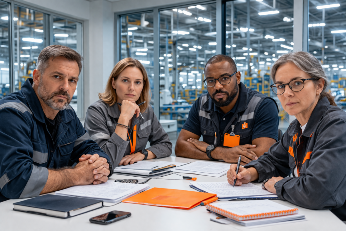 Réunion industrielle sérieuse et professionnelle